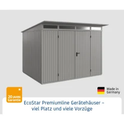 EcoStar Gerätehaus Trend-PTyp 3RAL9007 2 flg