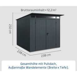 EcoStar Gerätehaus Trend-PTyp 2RAL7016 2 flg