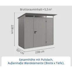 EcoStar Gerätehaus Trend-PTyp 1RAL9007 1 flg