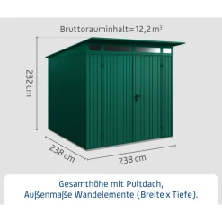 EcoStar Gerätehaus Trend-PTyp 2RAL6005 2 flg