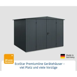 EcoStar Gerätehaus Trend-STyp 3RAL7016 2 flg