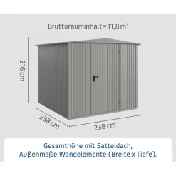 EcoStar Gerätehaus Trend-STyp 2RAL9007 1 flg