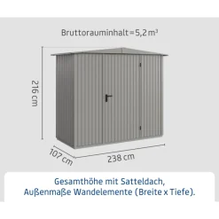 EcoStar Gerätehaus Trend-STyp 1RAL9007 1 flg