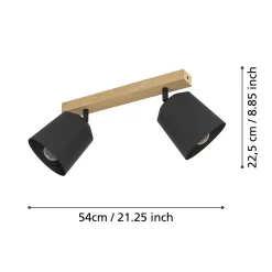 Eglo LED Deckenleuchte Cotorro 2-flammig schwarz