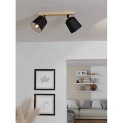 Eglo LED Deckenleuchte Cotorro 2-flammig schwarz