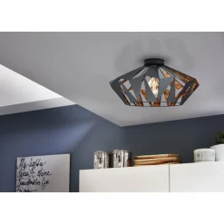 Eglo LED Deckenleuchte Carlton 6 schwarz/kupfer