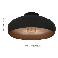 Eglo LED Deckenleuchte Mogano schwarz/kupfer
