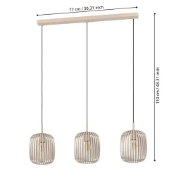 Eglo LED Pendelleuchte Romazzina 3-flammig sandfarben