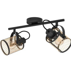 Eglo LED Spot Dellow 2-flammig schwarz/messing