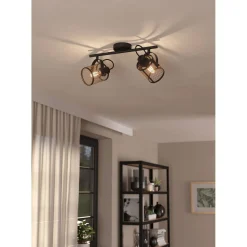 Eglo LED Spot Dellow 2-flammig schwarz/messing