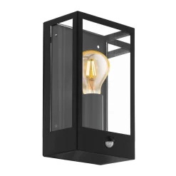 Eglo Außenwandleuchte Alamonte mit Sensor schwarz-klar