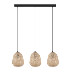 Eglo Hängeleuchte Dembleby 3 Spots schwarz-natur