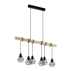 Eglo Hängeleuchte Townshend 5 6er schwarz