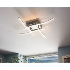 Eglo LED-Deckenleuchte Valmora chrom/weiß