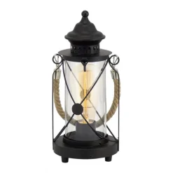 Eglo Tischleuchte Bradford Durchmesser 14 x 33 cm mit Schalter schwarz