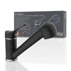 Eisl Spültischarmatur „Granit“ schwarz mit Geschirrbrause