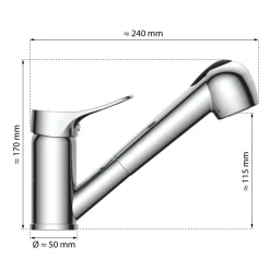 Eisl Spültischarmatur „Verona“ chrom mit Geschirrbrause