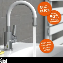 Eisl Waschtischarmatur Flexo chrom weiß Cold Start