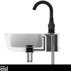 Eisl Waschtischarmatur „Futura“ schwarz mit Cold-Start-Funktion