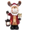 Elch mit Laterne 39,7cm rot braun