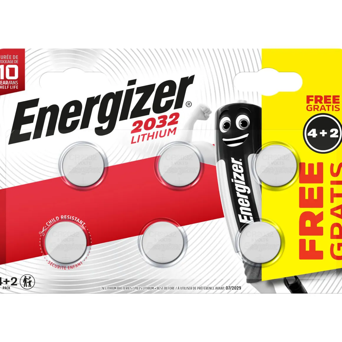 Energizer Knopfzelle CR2032 6 Stück
