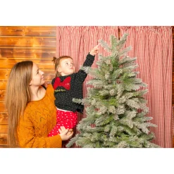 Evergreen Künstlicher Weihnachtsbaum Frost Fichte 116x180cm Grün Weiß