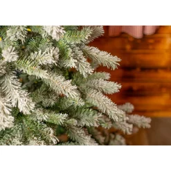 Evergreen Künstlicher Weihnachtsbaum Frost Fichte 116x180cm Grün Weiß