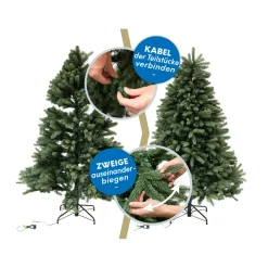 Evergreen Künstlicher Weihnachtsbaum Vermont Fichte inkl. LEDs 129x180cm Grün