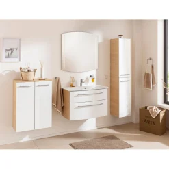 Fackelmann Doppel-Midischrank B.Style 602 x 826 x 320 mm Sandeiche/Weiß