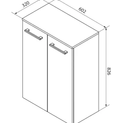 Fackelmann Doppel-Midischrank B.Style 602 x 826 x 320 mm Sandeiche/Weiß