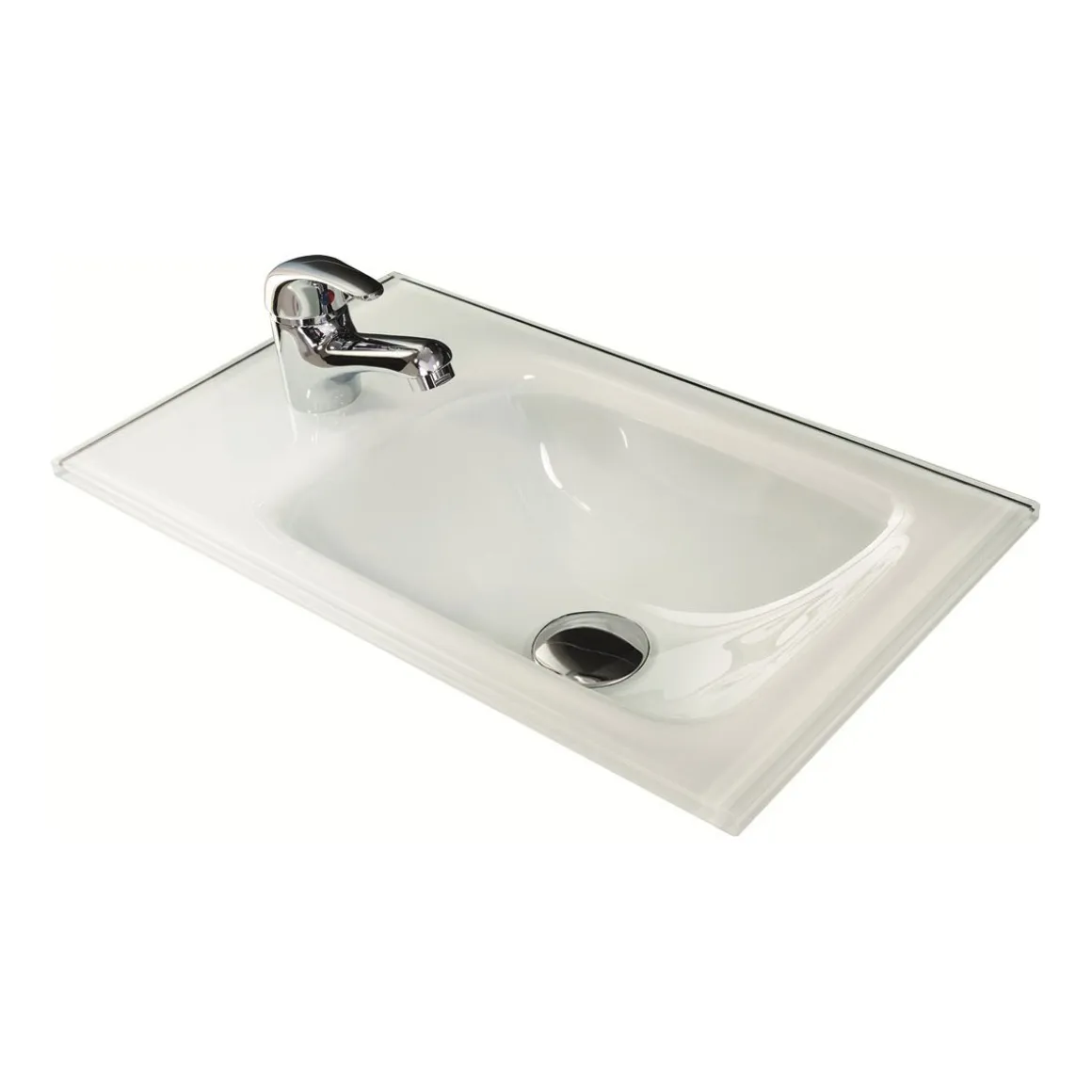 Fackelmann Gäste-WC Glasbecken SBC 450 x 97 x 250 mm Weiß links wie rechts verwendbar