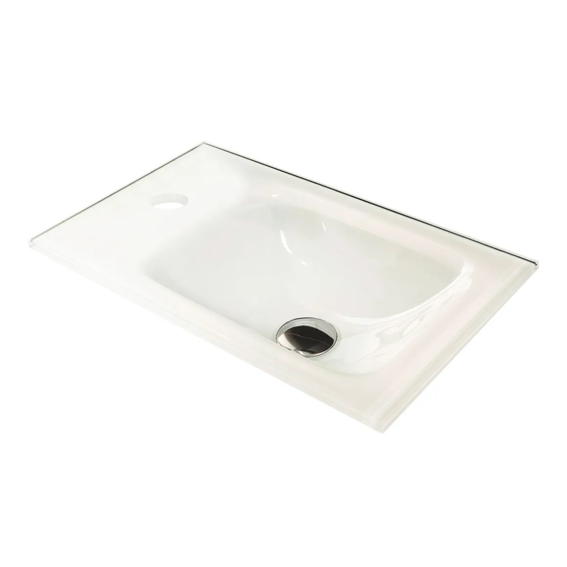 Fackelmann Gäste-WC Glasbecken SBC 450 x 97 x 250 mm Weiß links wie rechts verwendbar