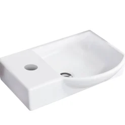 Fackelmann Gäste-WC Keramikbecken SBC 455 x 145 x 320 mm Weiß Hahnloch links