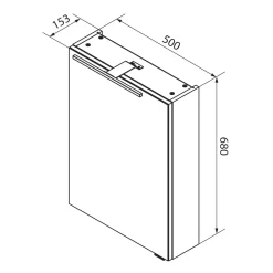Fackelmann Gäste-WC Spiegelschrank links SBC 500 x 680 x 153 mm Sandeiche