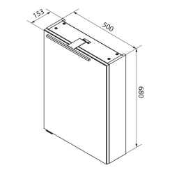 Fackelmann Gäste-WC Spiegelschrank rechts SBC 500 x 680 x 153 mm AstEiche