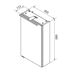 Fackelmann Gäste-WC Spiegelschrank rechts SBC 400 x 680 x 153 mm AstEiche
