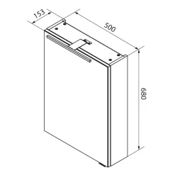 Fackelmann Gäste-WC Spiegelschrank links SBC 500 x 680 x 153 mm anthrazit