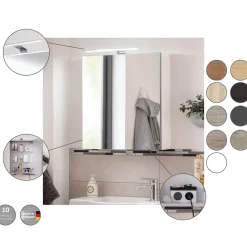 Fackelmann Gäste-WC Spiegelschrank rechts SBC 500 x 680 x 153 mm NatureOak