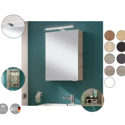 Fackelmann Gäste-WC Spiegelschrank rechts SBC 400 x 680 x 153 mm GrauEiche