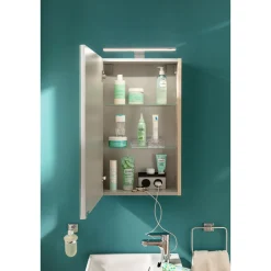 Fackelmann Gäste-WC Spiegelschrank links SBC 400 x 680 x 153 mm Alaska-Esche