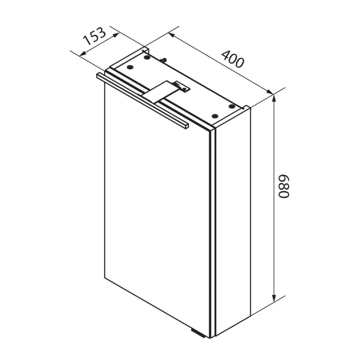 Fackelmann Gäste-WC Spiegelschrank links SBC 400 x 680 x 153 mm Alaska-Esche