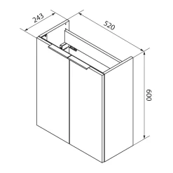 Fackelmann Gäste-WC Waschtischunterschrank SBC 520 x 600 x 243 mm anthrazit