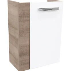 Fackelmann Gäste-WC Waschtischunterschrank rechts SBC 440 x 600 x 243 mm Graueiche/Weiß