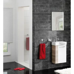 Fackelmann Gäste-WC Waschtischunterschrank rechts SBC 440 x 600 x 243 mm Graueiche/Weiß