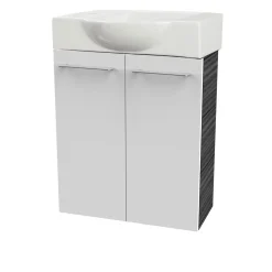 Fackelmann Gäste-WC Waschtischunterschrank SBC 520 x 600 x 243 mm DarkOak/Weiß