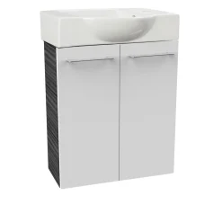 Fackelmann Gäste-WC Waschtischunterschrank SBC 520 x 600 x 243 mm DarkOak/Weiß