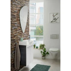 Fackelmann Gäste-WC Waschtischunterschrank SBC 520 x 600 x 243 mm DarkOak/Weiß