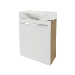 Fackelmann Gäste-WC Waschtischunterschrank SBC 520 x 600 x 243 mm Sandeiche/Weiß