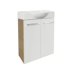 Fackelmann Gäste-WC Waschtischunterschrank SBC 520 x 600 x 243 mm Sandeiche/Weiß