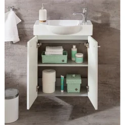 Fackelmann Gäste-WC Waschtischunterschrank SBC 520 x 600 x 243 mm Sandeiche/Weiß